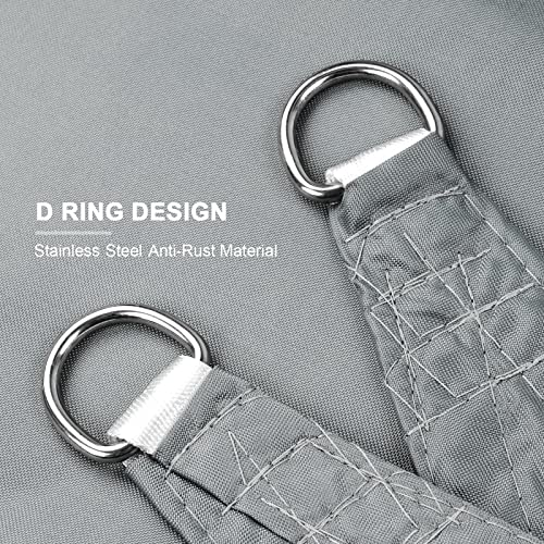 Mokani Sun Shade Sail, 2x3m Rectangle Sunscreen Awning Canopy, Waterproof Shade Sail, 95% UV Block with Free Rope, for Outdoors, Garden, Patio, Yard, Party(Grey) - Image 2