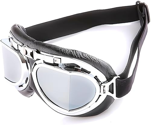 Miniatura 2 de Anteojos de seguridad para motociclismo, motonetas, medio casco clásico para Vespa, estilo aviador, plegable con lentes transparentes
