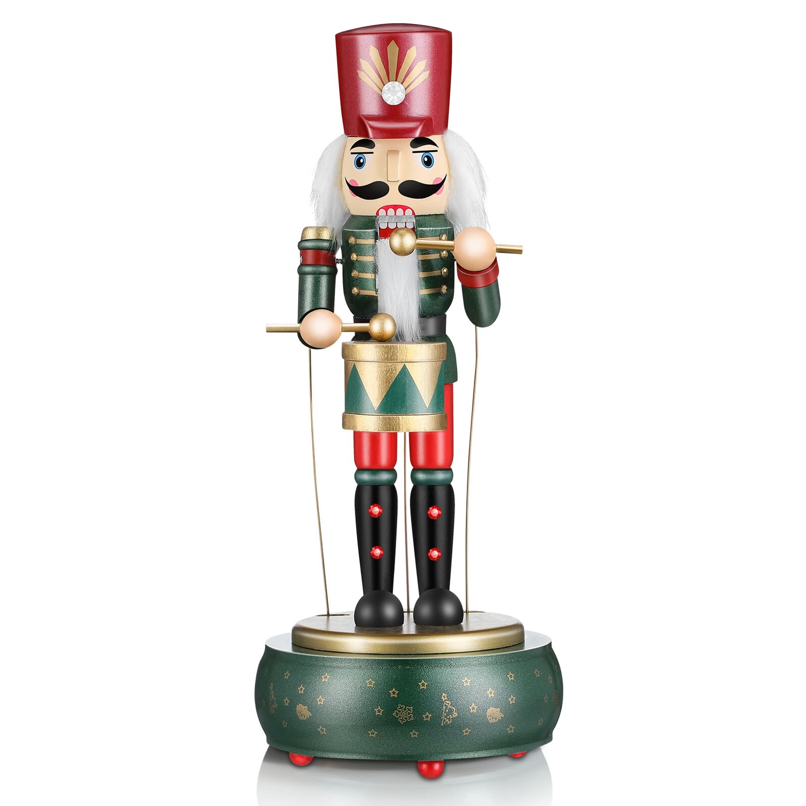 VICASKY Figura Tradizionale Carillon 32 Cm in Legno Decorazione Natalizia per Centro Tavola e Stufa