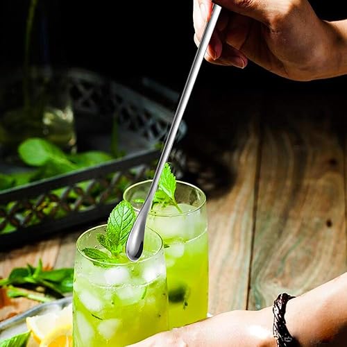 Miniatura 3 de Delove Cuchara agitadora de café de acero inoxidable, agitadores de cóctel, mezcla, palito de mezcla, cuchara pequeña para condimentos de sal,