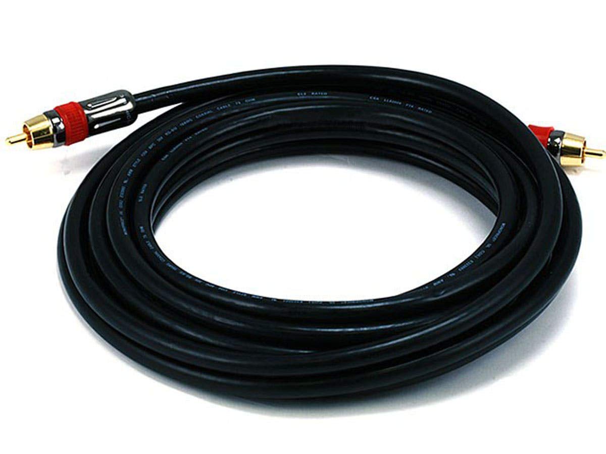 Photo 1 of Monoprice 15ft Coaxial Audio/Video RCA CL2 Rated Cable - RG6/U 75ohm (for S/PDIF, Digital Coax, Subwoofer, and Compos