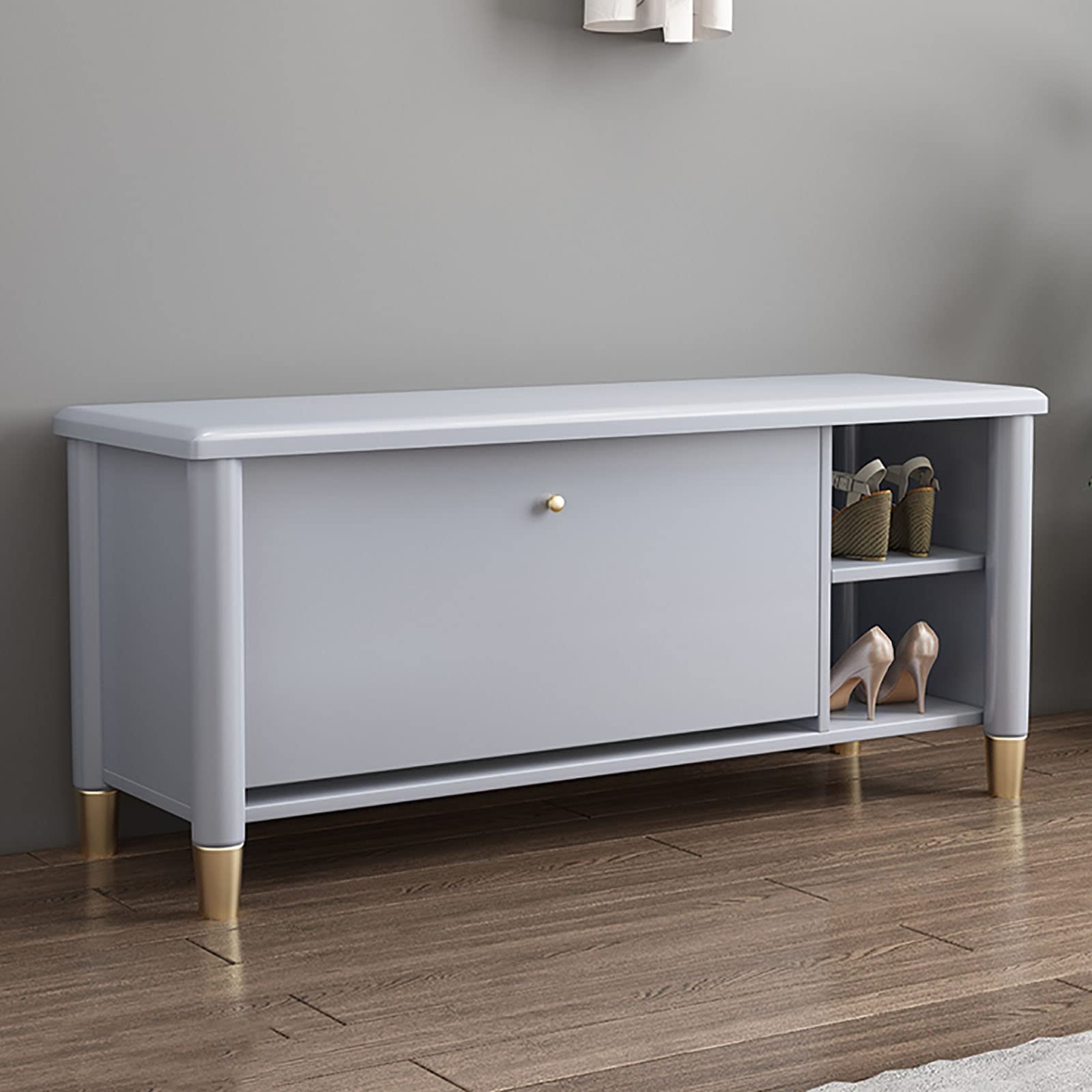 Organisateur de rangement à chaussures pour entrée et chambre, banc en métal 100cm