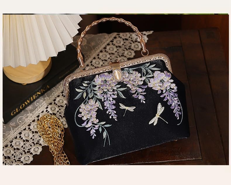 Embroidery handbag wind cheongsam banquet hanbok handbag gentle classical clutch bag shoulder bag