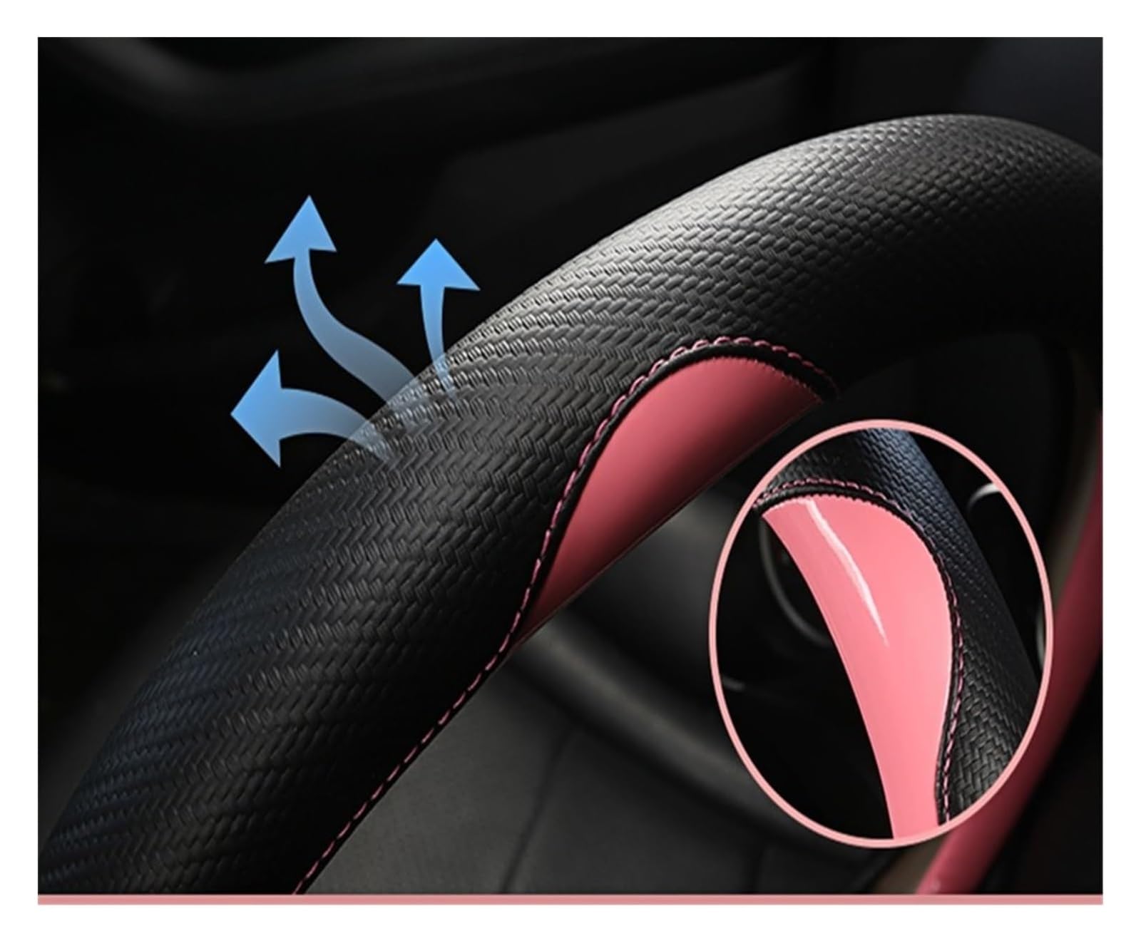 Funda Protectora para Volante de Coche A1 A3 A4 A5 A6 A7 A8 Q2 Q3 Q5 Q7 Q8 S4 S3 S5 S6 S8 Accesorios para Coche Funda para Volante de Coche 38cm