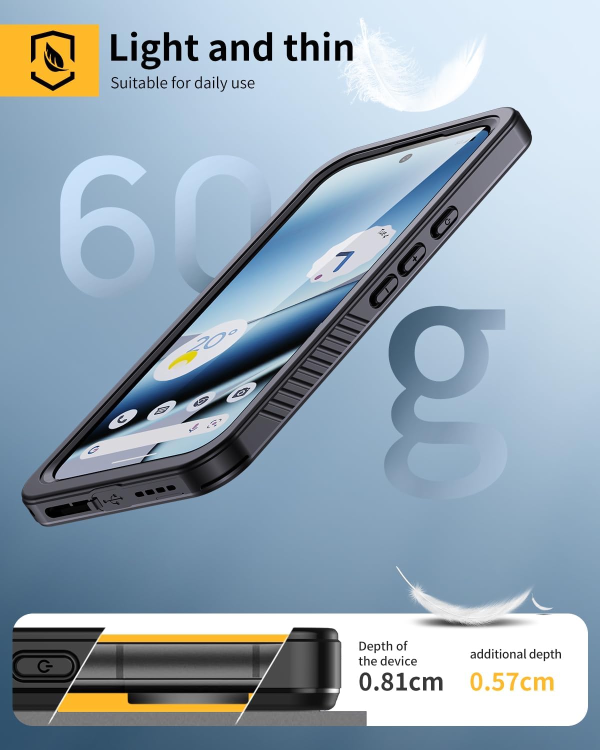 Lanhiem Pixel 10 Pro Case, IP68 Waterproof Dustproof Case with Built-in Screen Protector, Rugged Full Body Shockproof Protective Clear Cover for Google Pixel 10 Pro 6.3 Inch, Black