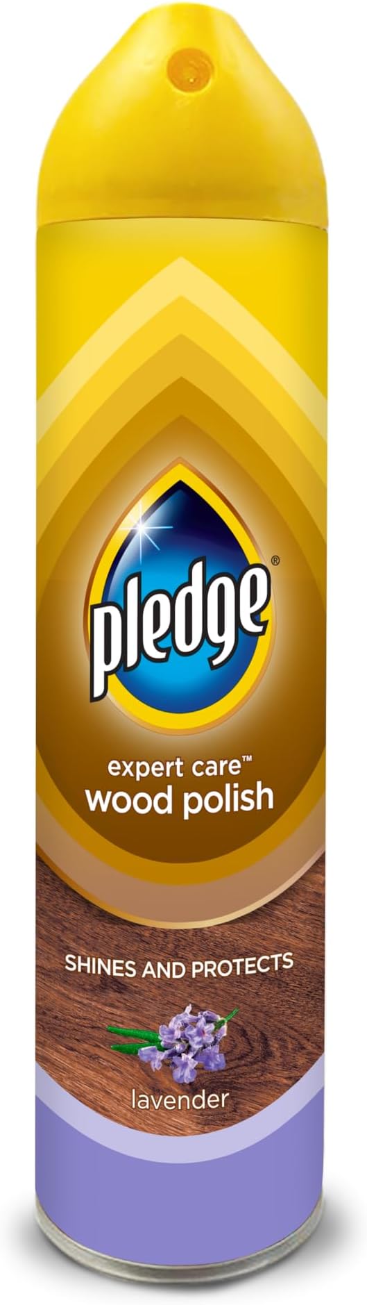 Pledge Wood Polish Spray | Lavender| Expert Wood Cleaner & Polish | Long-Lasting Shine for All Wooden Surfaces, Furniture & Laminates | Cleans, Polishes & Protects Against Moisture | 250ml