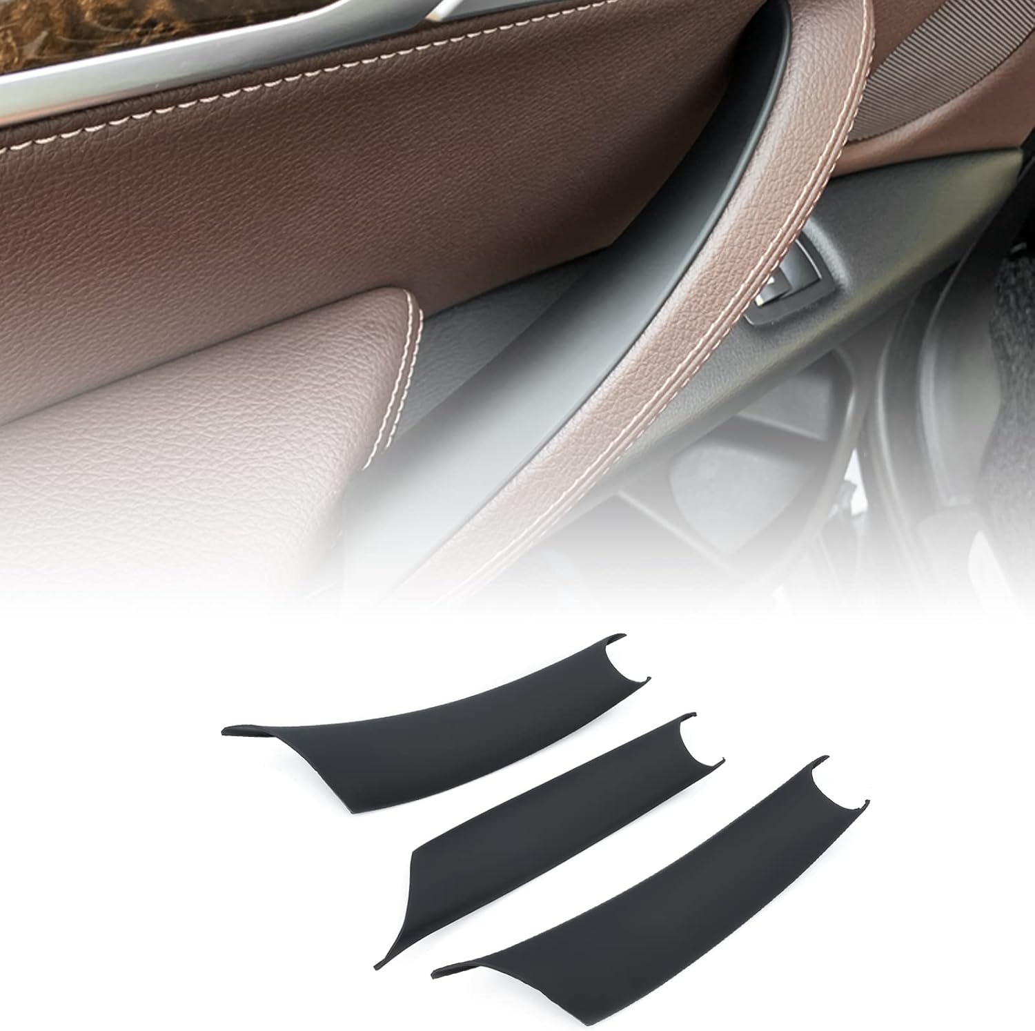 Door Pull Handle Cover Compatible with BMW X5 Series E70/E70 LCI 2008-2013,BMW X6 Series E71/E72 2008-2014 (3PCS) (Carbon Fiber)