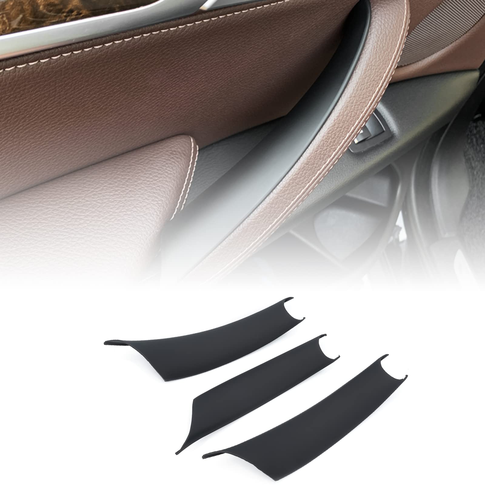 Door Pull Handle Cover Compatible with BMW X5 Series E70/E70 LCI 2008-2013,BMW X6 Series E71/E72 2008-2014 (3PCS) (Black)