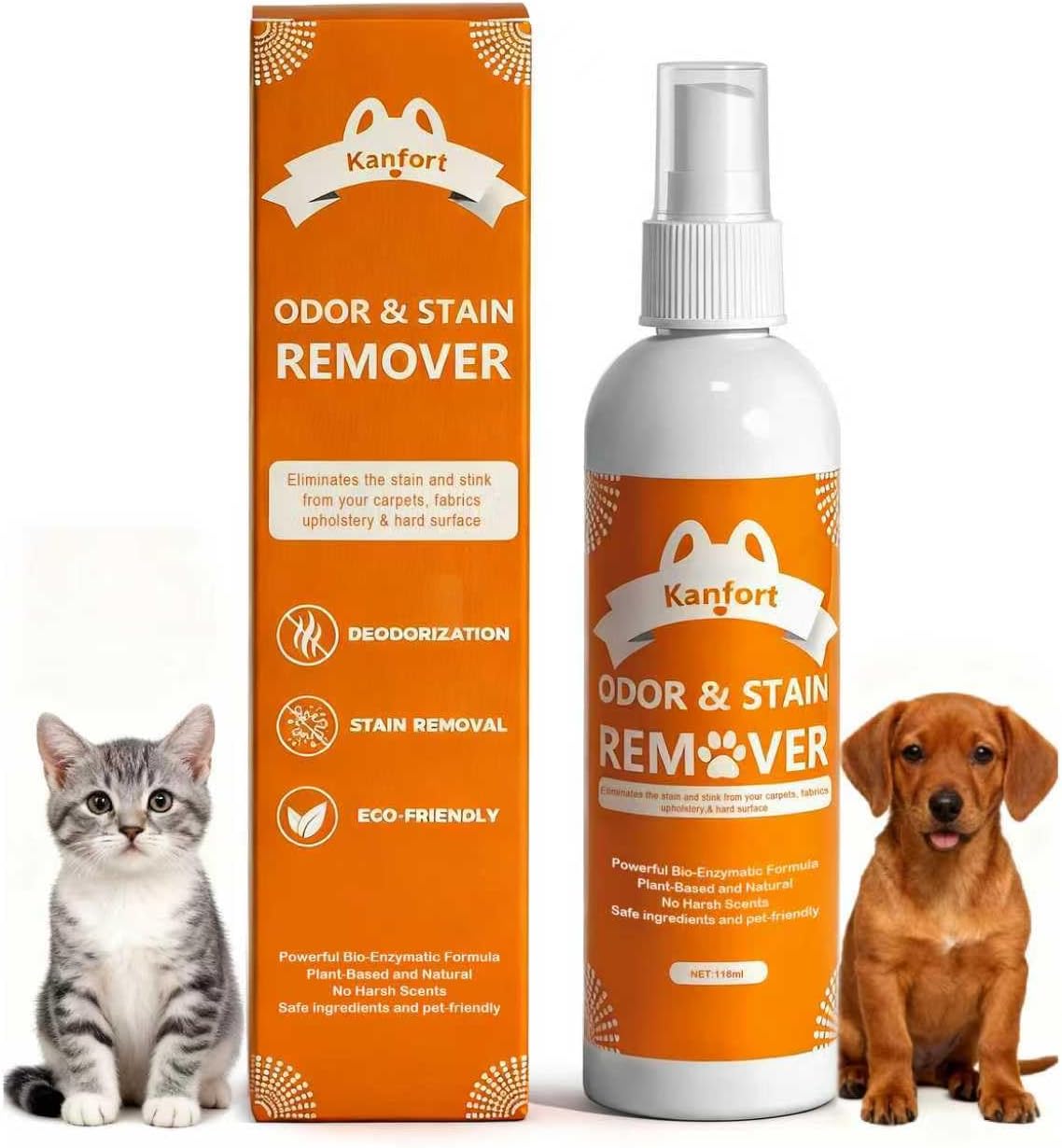 Stain & Strong Odor Eliminator, Pet Odor Eliminator for Strong Odor, Carpet Stain Remover for Cat, Dog,Furniture, Beds - Image 1 of 6
