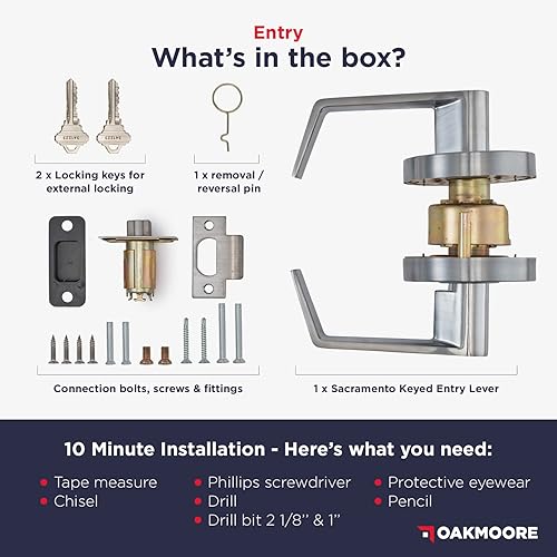 Miniatura 6 de Cerraduras de manija de puerta de entrada comercial  Manija de puerta comercial resistente  Cerraduras de puerta comercial Perilla de grado 2