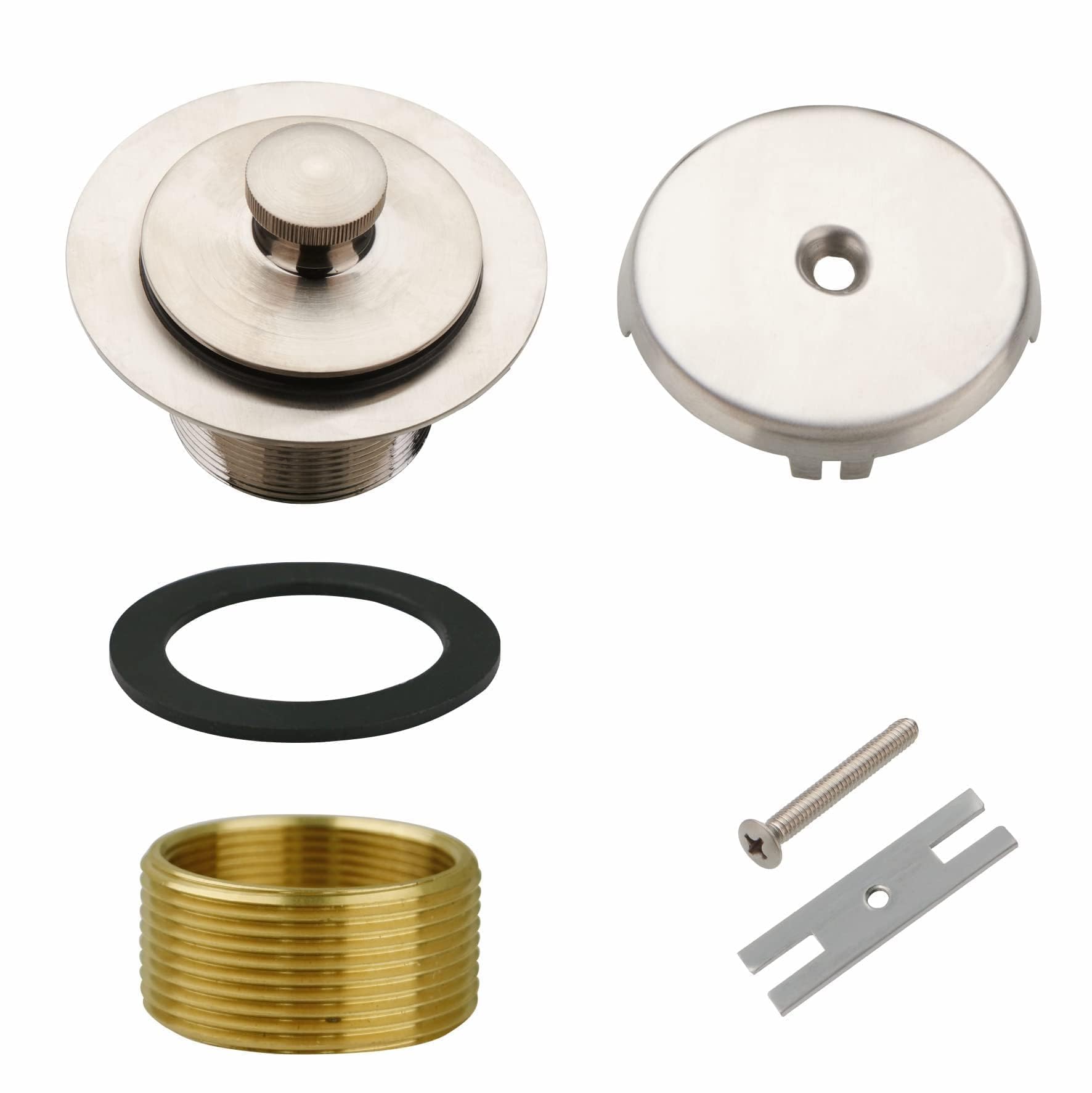 WELSAN Brushed Nickel Universal Lift & Turn Bathtub Drain Kit
