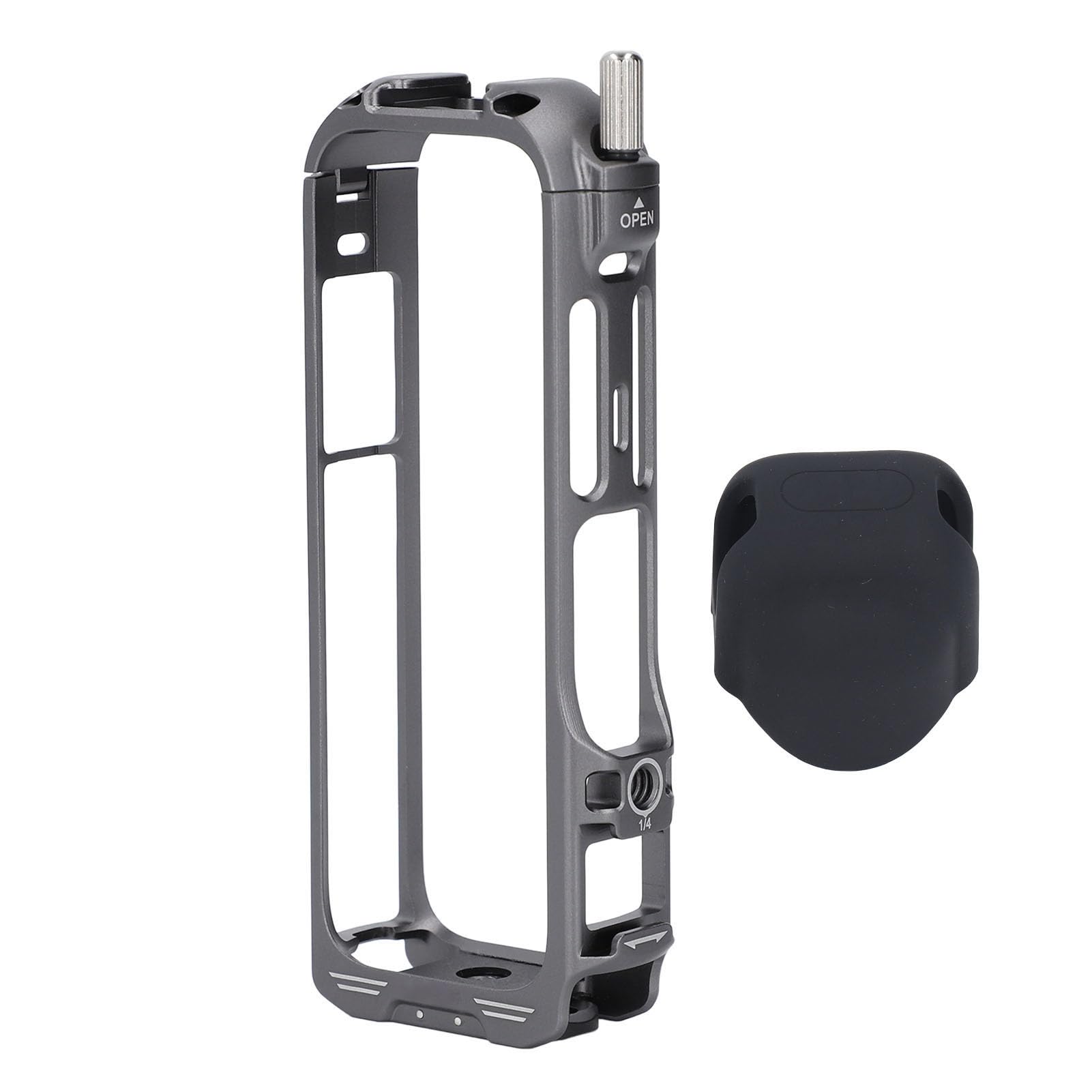 Cosiki Custodia per Fotocamera, Custodia per Fotocamera con in Lega in Alluminio in Lega di Imbottitura in Schiuma Morbida e Gabbia della in Silicone per