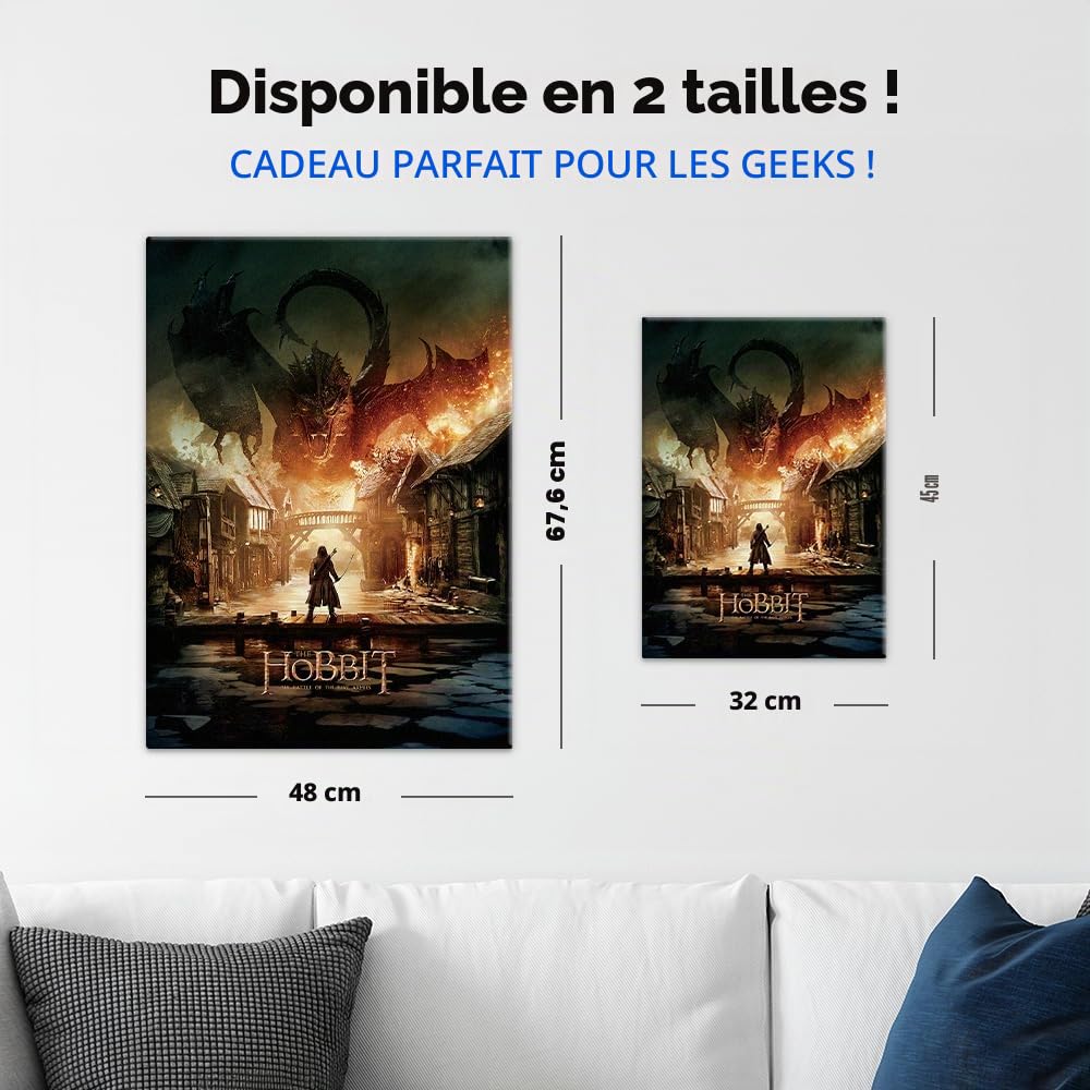 Displate Affiche Métallique Le Seigneur des Anneaux - Middle-Earth - The Hobbit Battle of the Five Armies - Déco Maison Chambre - Cadeau - Decoration Murale Salon Metal Poster 32 cm x 45 cm