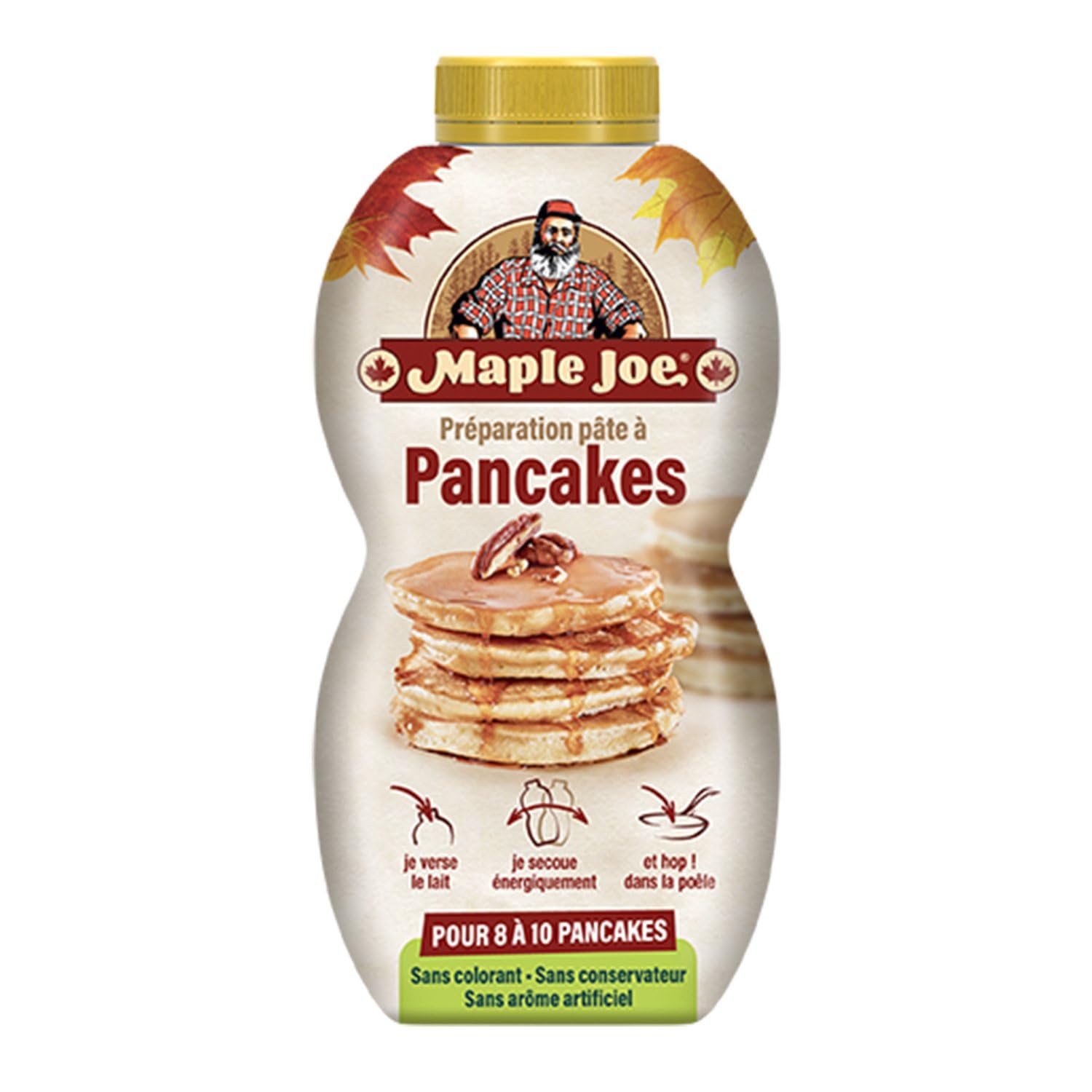 MAPLE JOE - Préparation pour Pancakes - Recette Facile avec Shaker - le flacon de 215g - Le Lot De 4