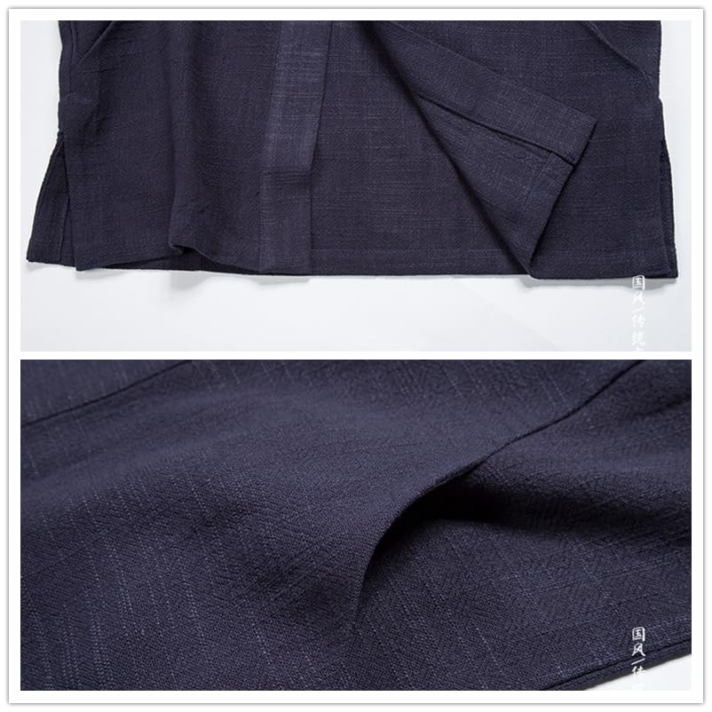KEKEE Anzug Weste Herren, Chinesische Tang Anzugweste Für Herren, Sommerliche, Atmungsaktive Leinen Anzugweste, Einfarbig, Ärmellose Jacke Mit Einem Knopf, Vintage Freizeitjackenoberteil Von Nat