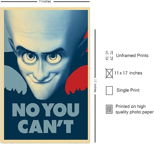 Miniatura 2 de Megamind - Póster de película para decoración del hogar, arte de pared de 11 x 17 pulgadas (11.0 x 16.9 in), regalo sin marco