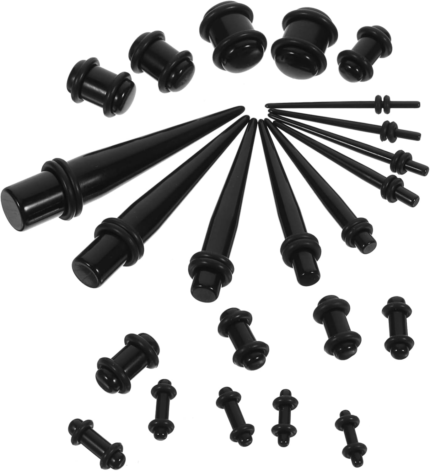 Ipetboom 23pcs Acrylic Ear Taper Stretching Plugs Expanders Comfortable for Gauges Durable Design for Personal Style and Piercing Enthusiasts