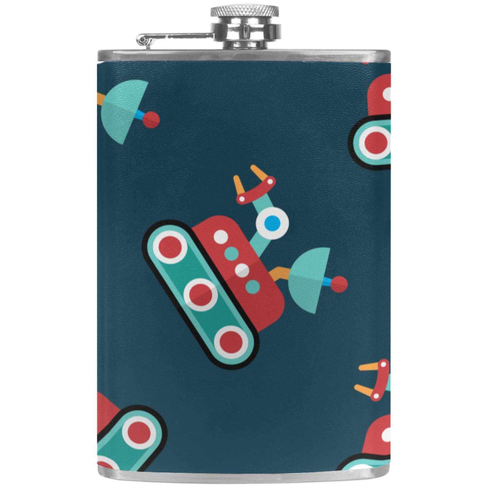 Flasque à whisky de poche en cuir et son entonnoir pour le camping