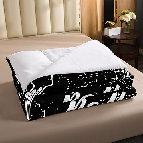 Miniatura 3 de Castle Fairy Juego de edredón de música Rock Roll, tamaño matrimonial, edredón de ropa de cama con instrumentos de guitarra para niñas y