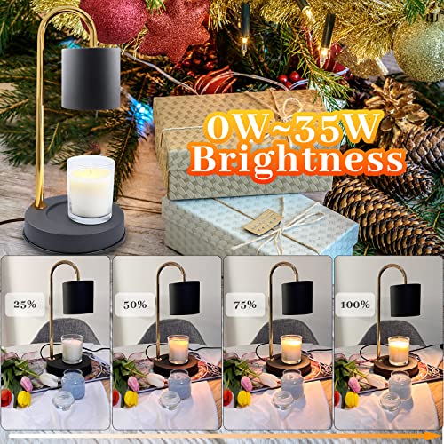 Candle Warmer Lamp With 2 Bulbs, Fathers Day Gifts Wax Warmer Lamp With Timer 2H/ 4H/ 8H & Dimmable 4 Brightness, Aromatic Candle Holders For Home Decor, Yoga Relax, Compatible Jar Candles, Black #TOP5