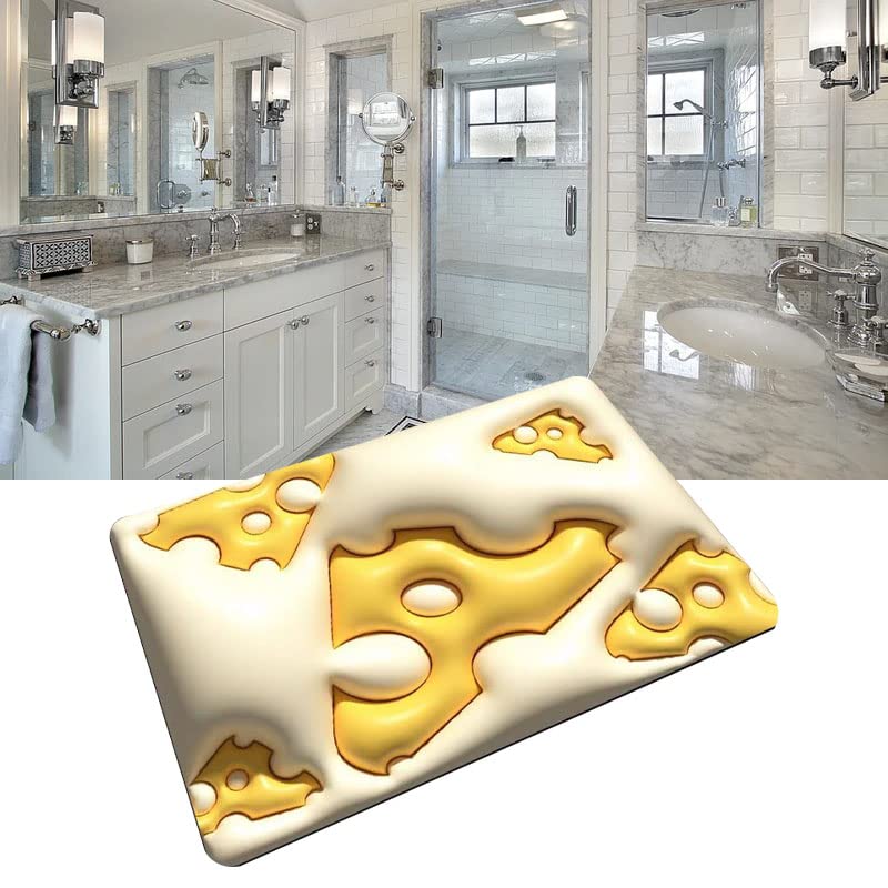 Soft Diatom Mud Floor Mat, 3D Stereo Vision Soft Bathroom Rugs, Diatomaceous Earth Breathable Water Absorption Anti Slip 3D Absorbent Mat Versatile Skid Resistance Fast Drying for Family(H4) - Image 3