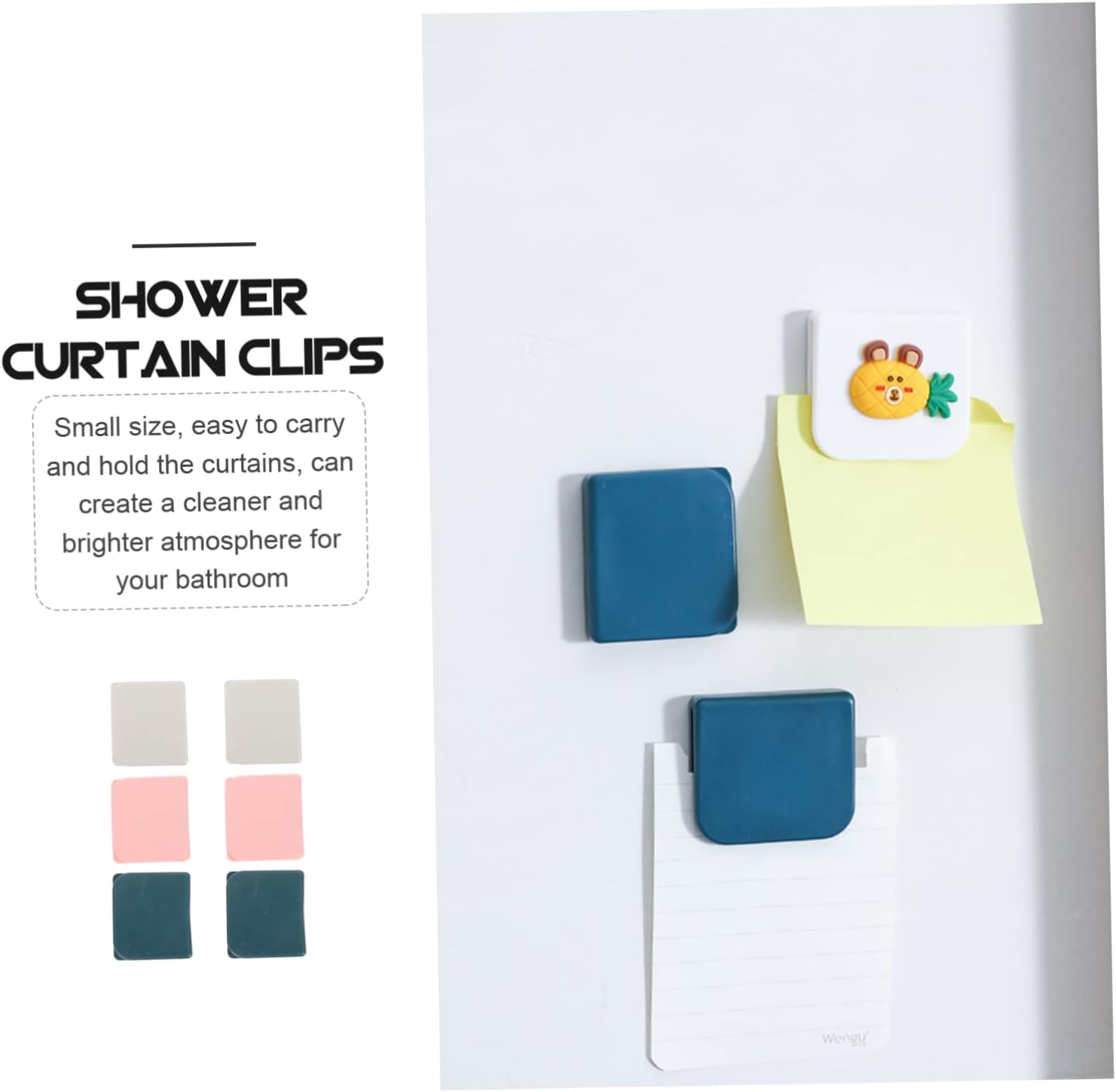 6pcs Adhesive Bathroom Curtain Weight Clips Plastic Shower Guard image 5