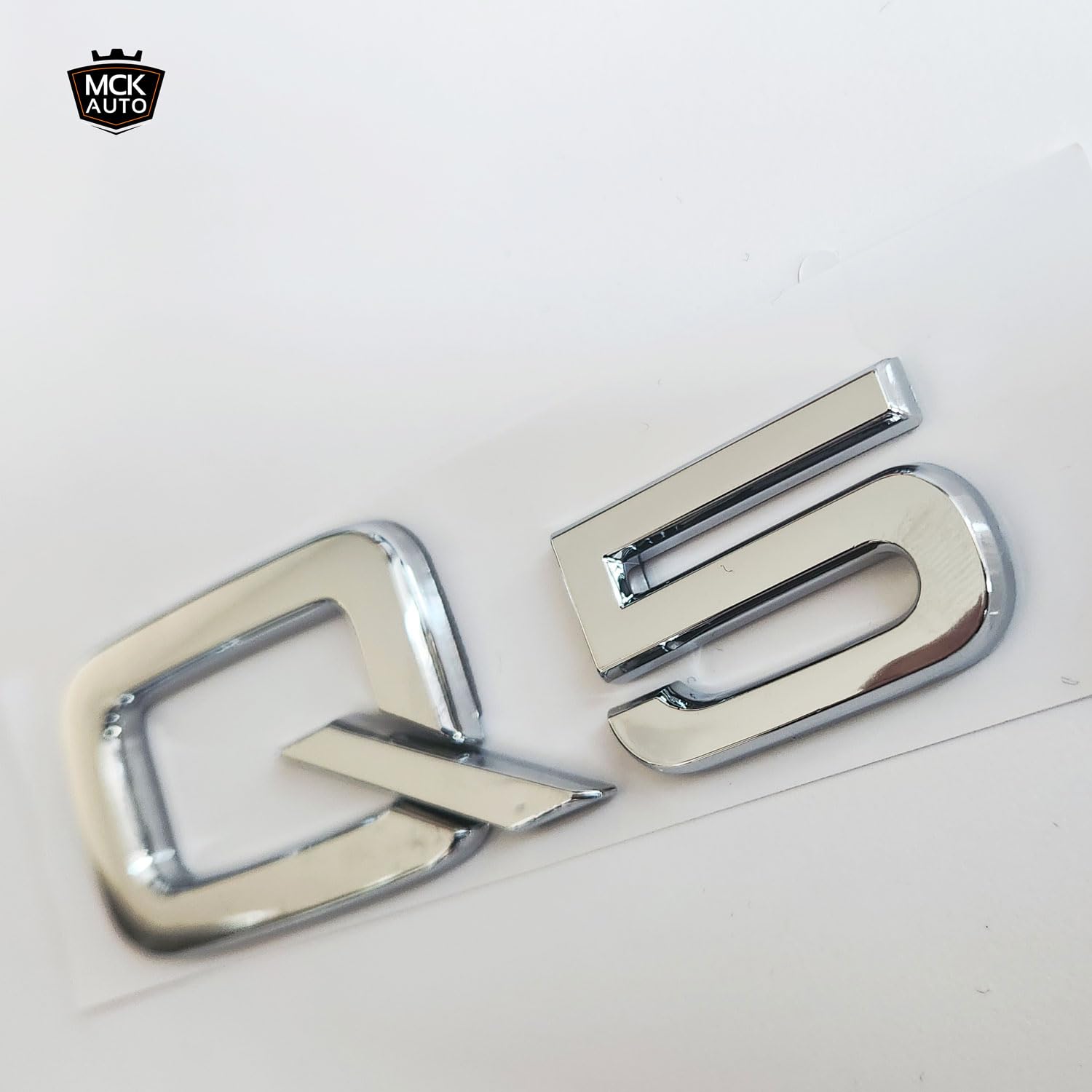 Emblema de insignia Q5 plateado brillante para maletero trasero, modificación de tuning