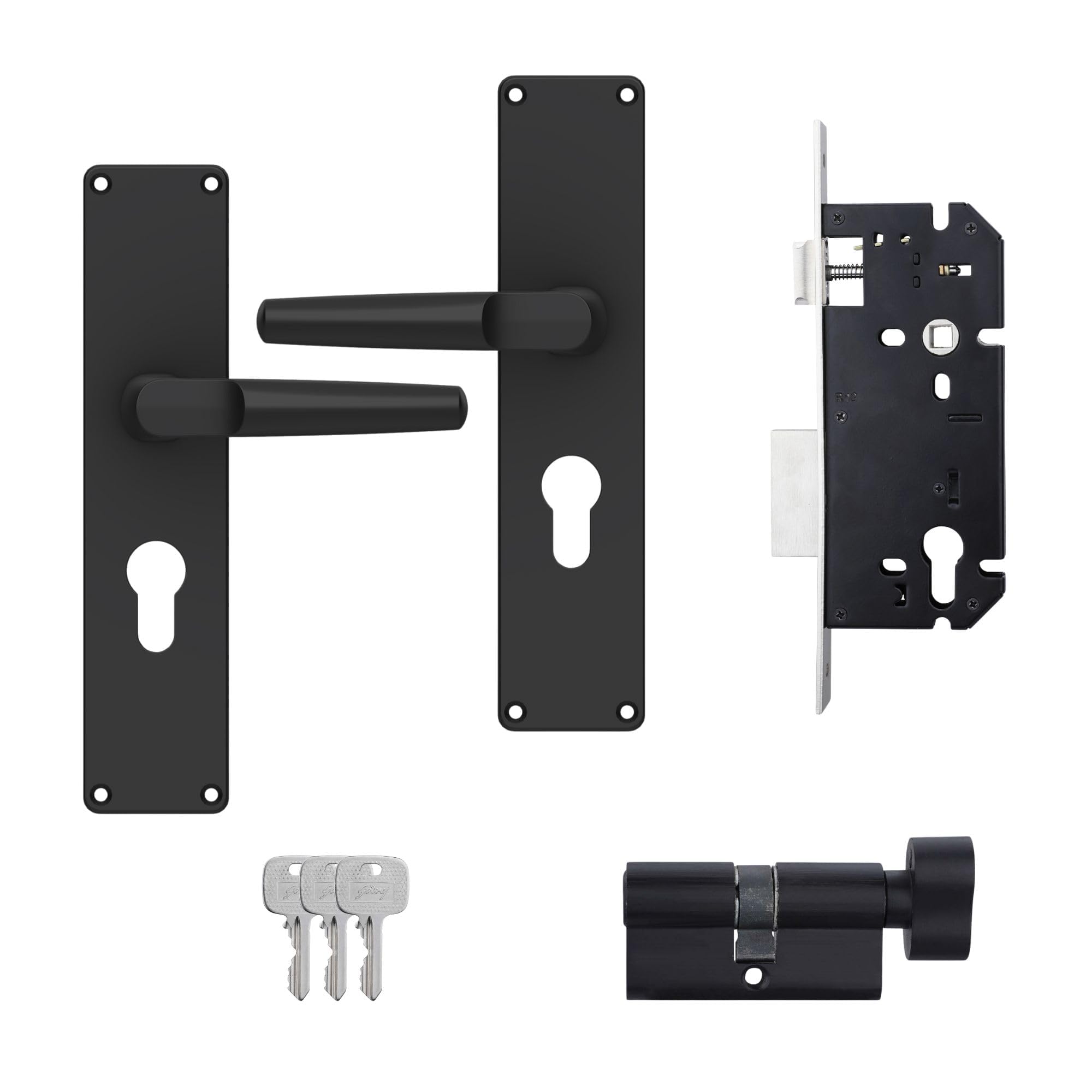 Godrej Mortise Lock I Handle Set 1CK EM02 I Satin Steel Finish I Pin Cylinder Technology I 3 Keys I Double Throw I Left/Right Handed Door Operation I Mortise Lock with Latch for Home | 1 Year Warranty — Amazon image 13