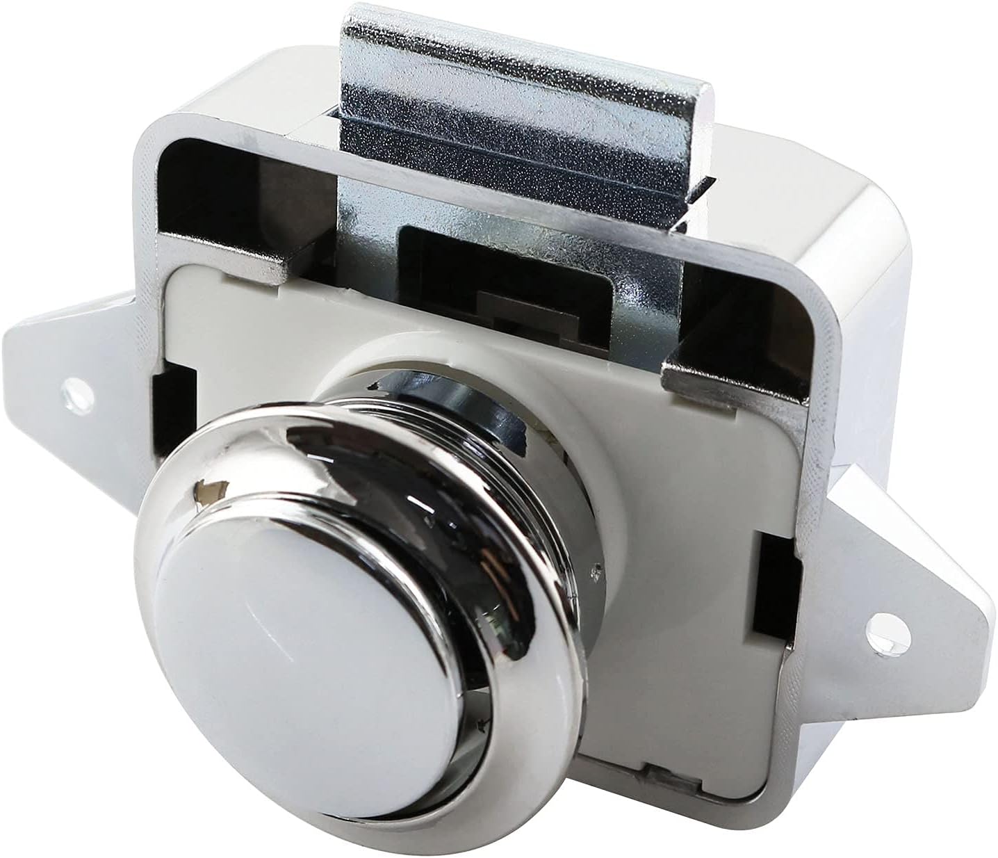 Push Button Catch Lock Drawer Cabinet Cupboard Door Keyless Latch Knob for Catamaran RV Camper Motor Home Caravan Silver