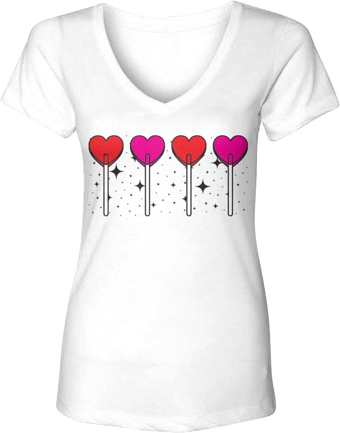 Heart Candy Lollipops - Valentine's Day Women's V-Neck T-Shirt