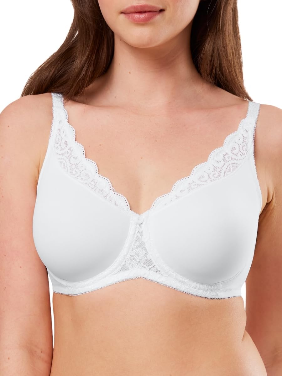 Triumph Amourette Bra W01 Underwired Minimizer Bras High Apex Lace Lingerie White