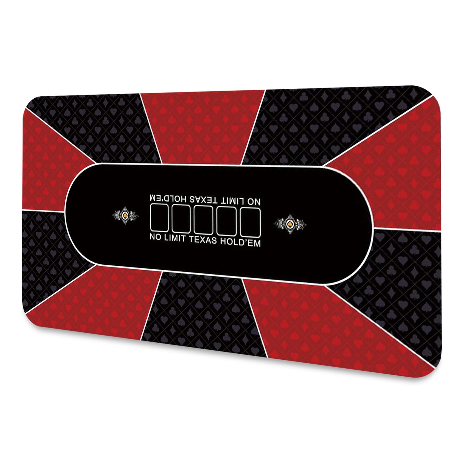 LaiEr Poker Mat 10 Players Texas Hold'em Poker Rubber Mat Poker Topper for Tables Folding Portable Poker Table Top Layoutw for Poker Games Blackjack Casino(240 * 120 * 0.2cm,Red)