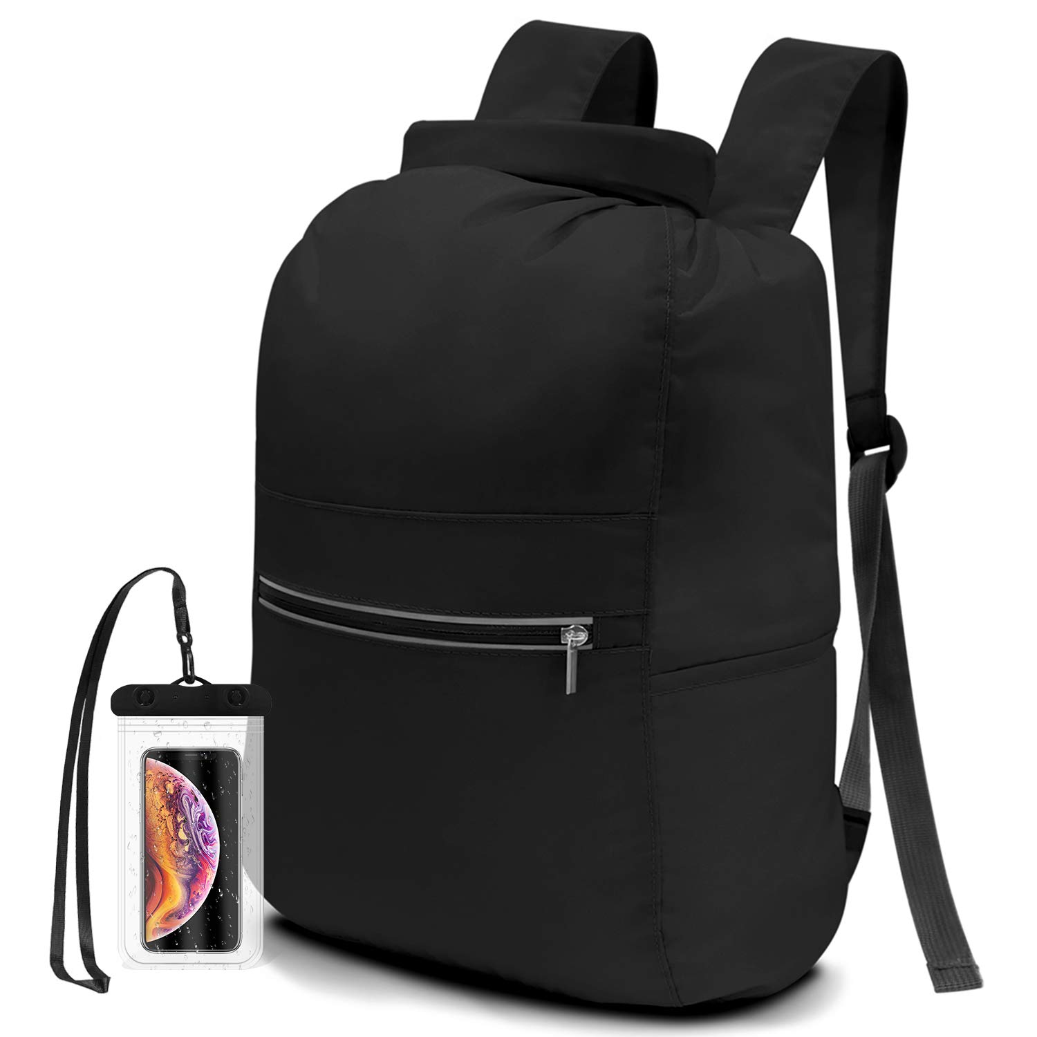 Dry Bag Waterproof Backpack, Lightweight Portable Convenient Storage Wet Dry Bag Foldable with Wet Towel Separate Bag for Rafting, Swimming, Beach, Kayaking with Waterproof Phone Case