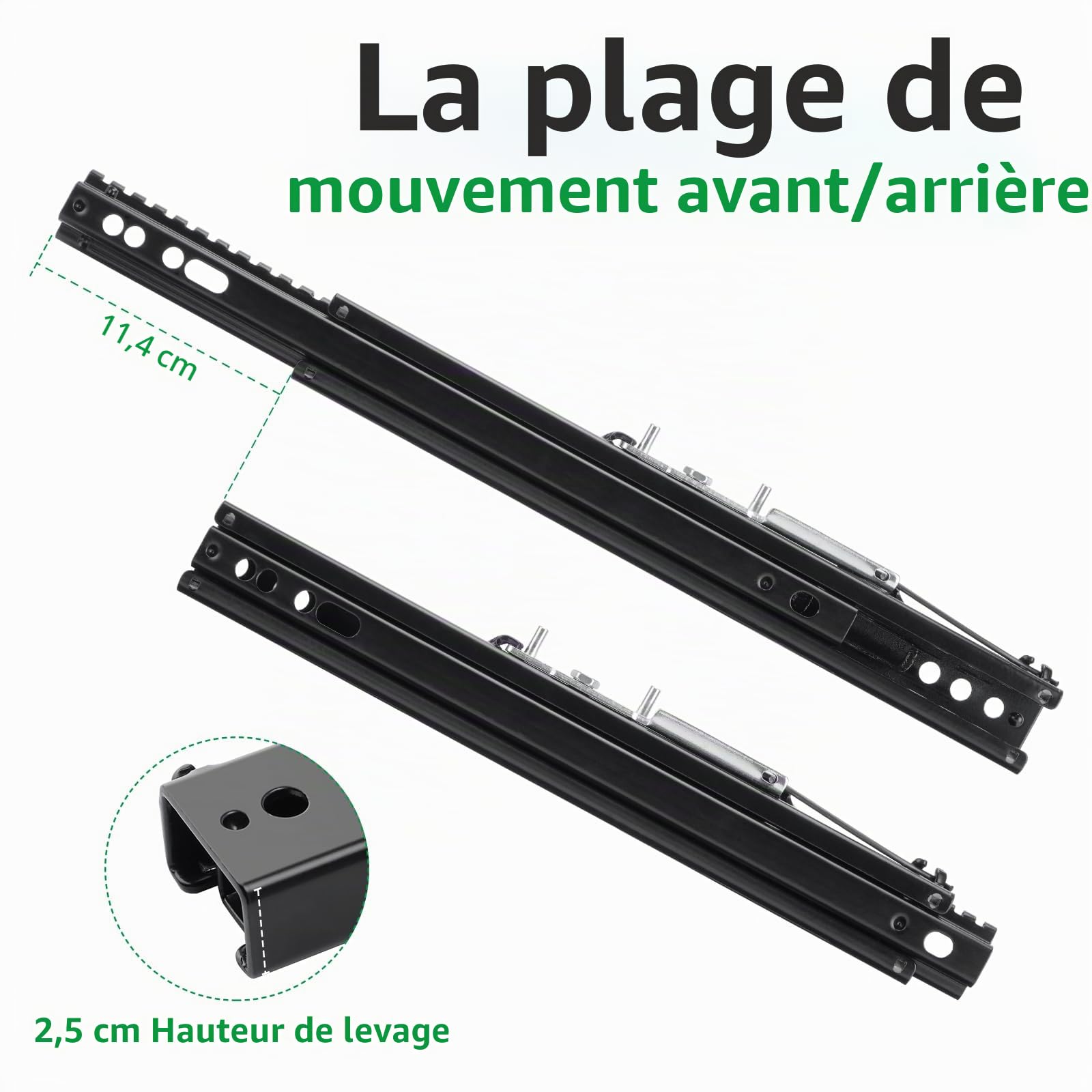 Lot de 2 rails de siège coulissants avec kit de matériel de montage de siège, curseur de siège universel pour Sparco, NRG, siège baquet et siège de course