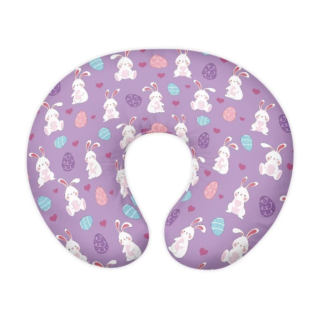 Jeiento Easter Bunny Nursing Pillow Covers Easter Egg Breathable Feeding Pillow Covers Heart Pattern Breastfeeding Pillowcase Cushion Cover,Easter Gift