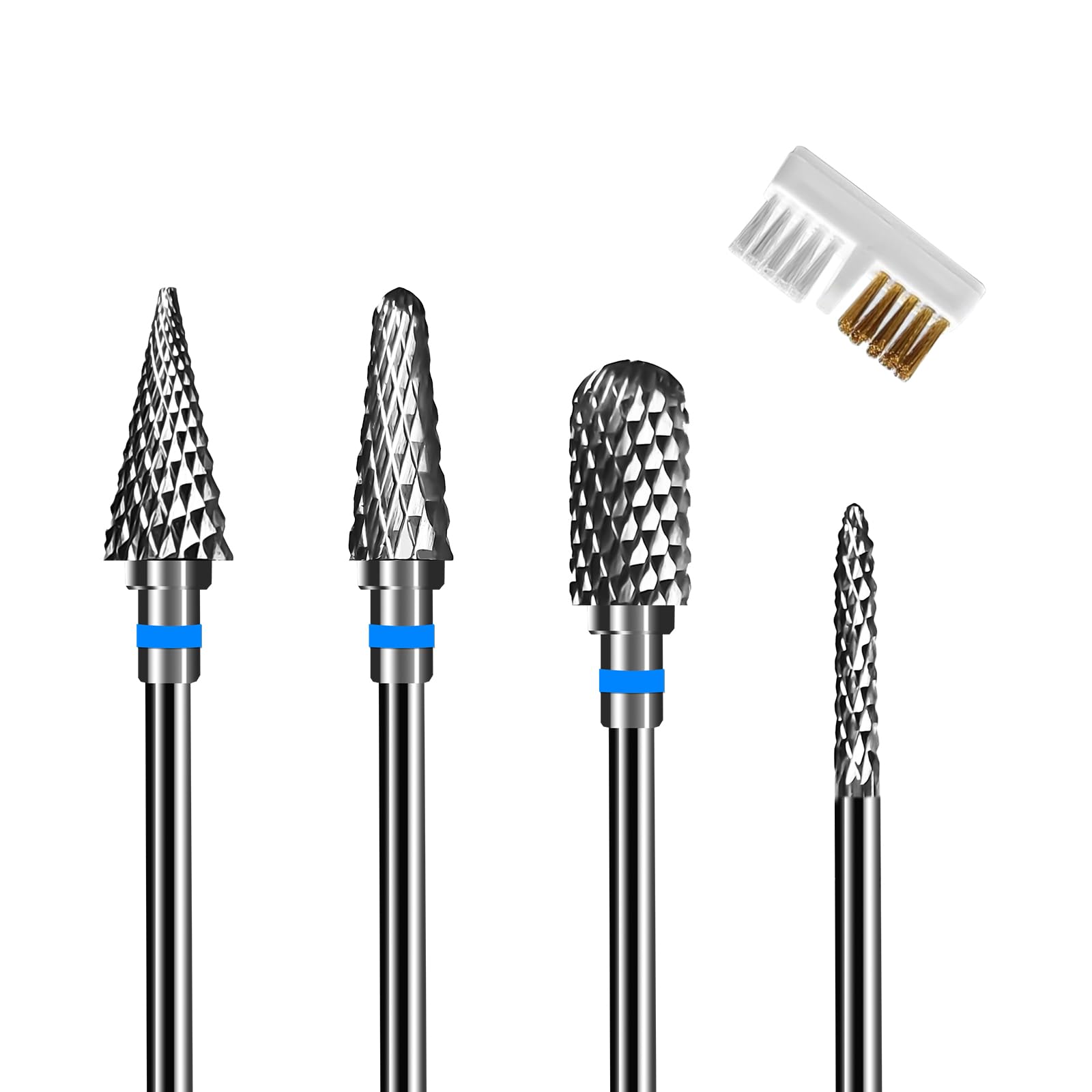 4 punte per fresa per unghie, 2,35 mm, universali, per manicure, pedicure, tagliaunghie, per rimuovere le unghie in gel, per cuticole