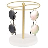 Mkono Sunglasses Organizer Glasses Holder Stand Sunglass Storage Display Eyeglasses Rack for up to 12 Pairs of Eyewear Glasses for Table Dresser Desk Countertop Bedroom, Set of 1, Gold