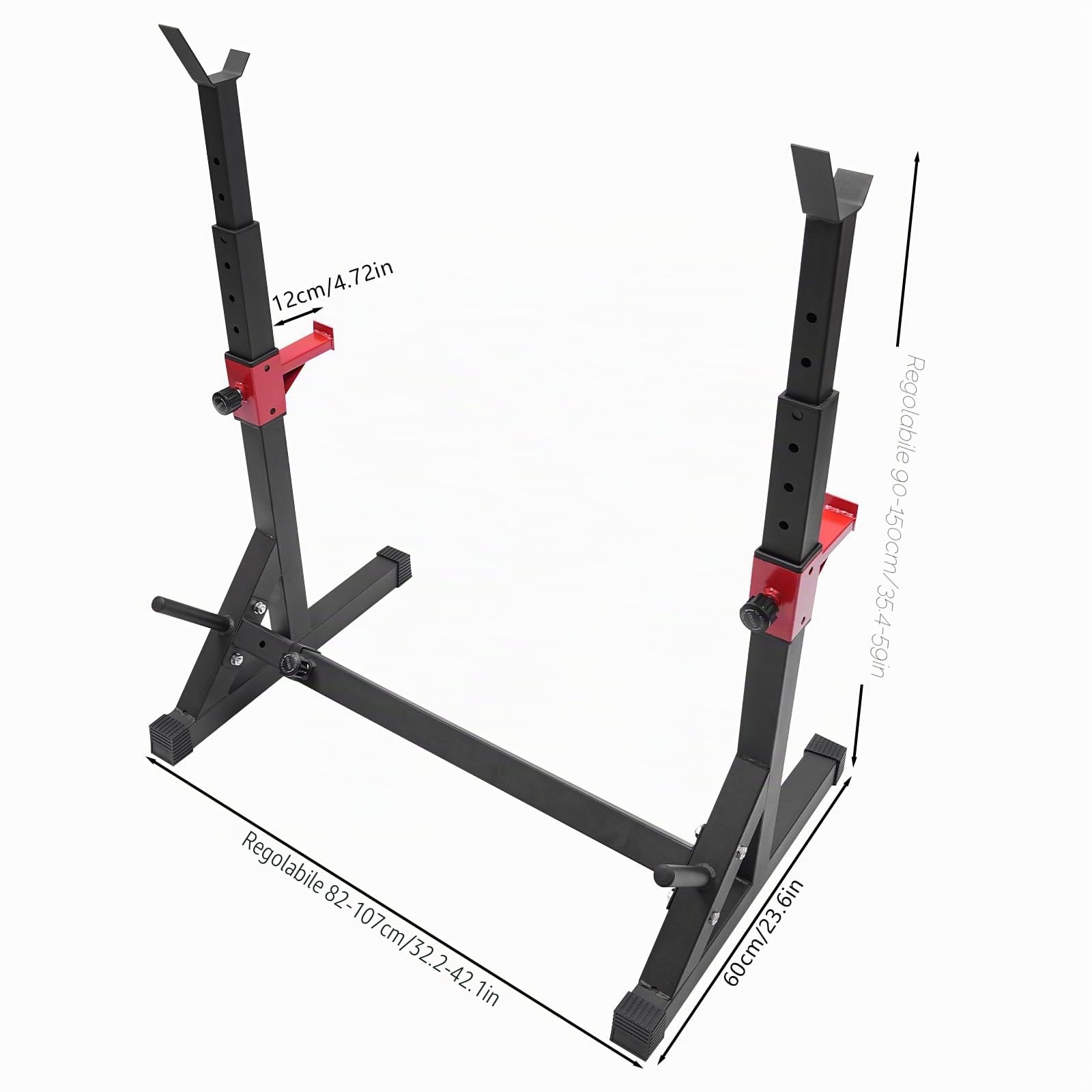 Supporto regolabile per squat, supporto per bilancieri, multifunzione, per sollevamento pesi, squat rack, capacità di carico 249,5 kg, per panca, spingere le spalle e spingere