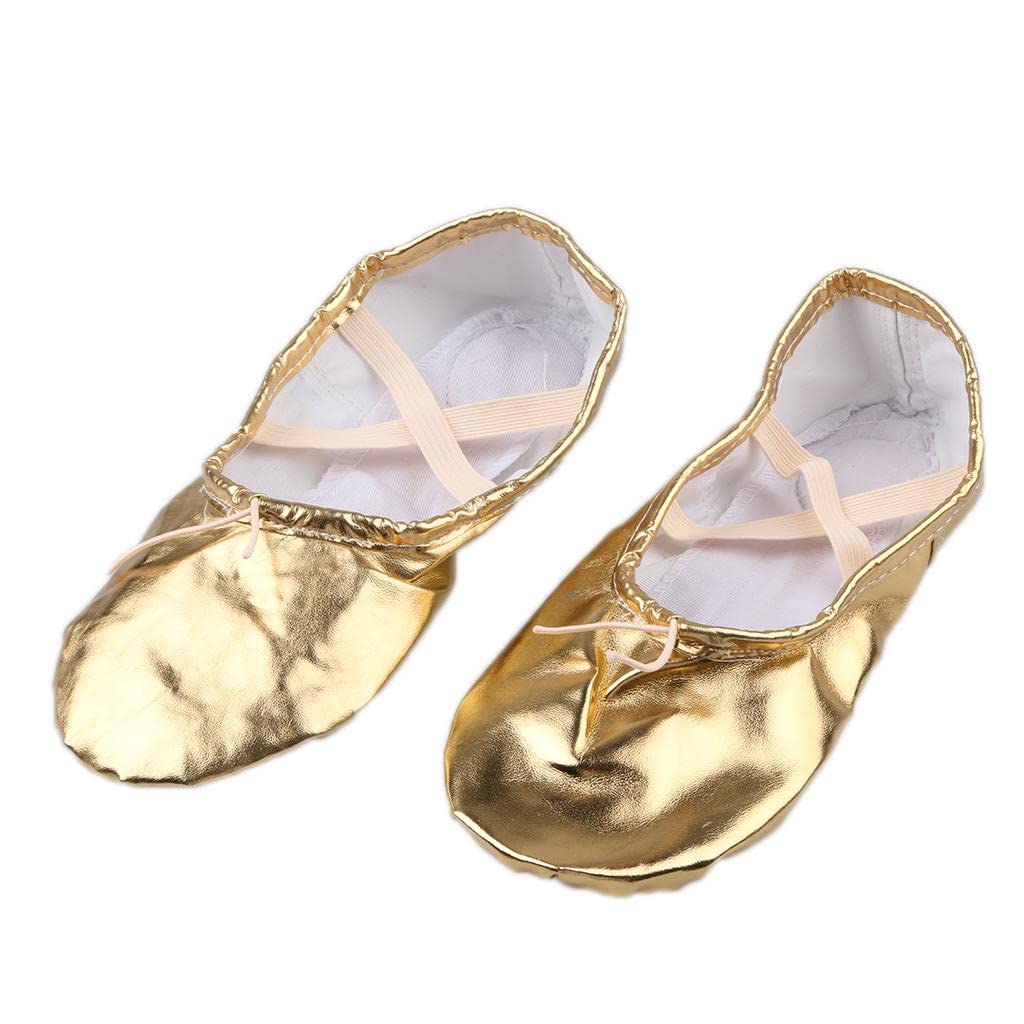 HEAVENGLOW Women Girl Gold Ballet Pointe Gymnastics Leather Dance Shoes 37|1 Pair Ballet Shoes|Ballet|Clothing, Shoes & Accessories-picture-37