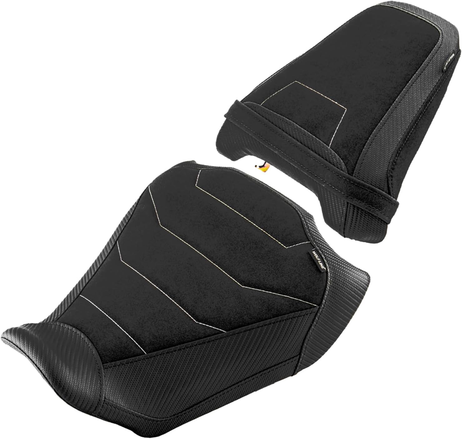 Motorcycle Front & Rear Comfort Seat Fit for Honda CB650R CBR650R 2024 2025, Leather Rider Saddle Solo Passenger Cushion Pillion Pad Set, Black