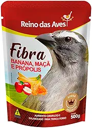 Ração Para Trinca Ferro, Fibra Banana, Maça e Propolis 500g - Reino Das Aves