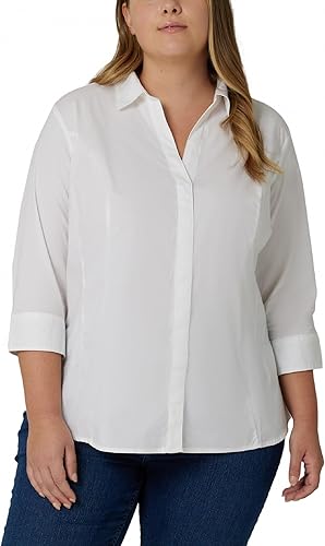 Women's Plus Size Easy Care Sleeve Woven Shirt