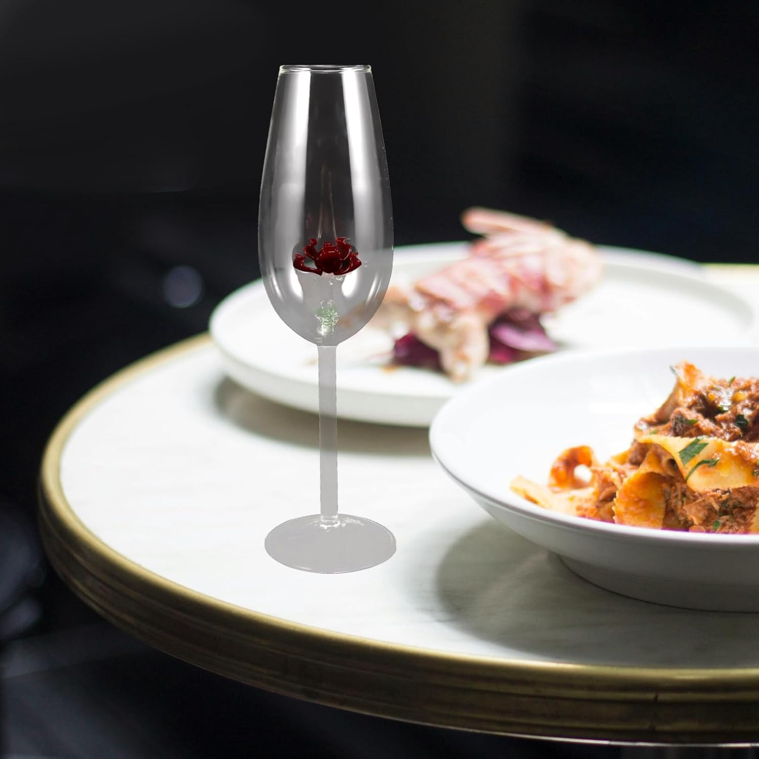 STOBAZA Elegant Rose Crystal Glass Goblet Cocktail Glasses Glassware for Wine Lovers Unique Wine Cups Party Beverage Cups