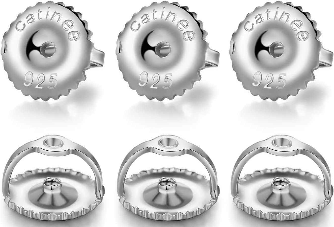3 Pairs Screw on Earring Backs Replacement for Diamond