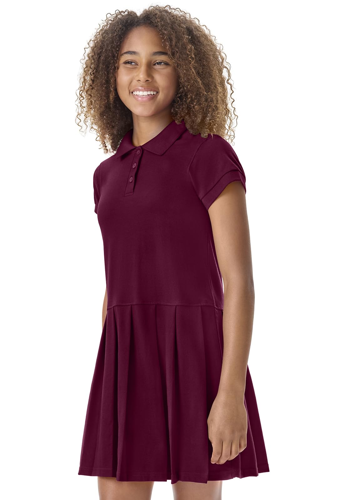 Classroom Girls Polo Dress School Outfit for Toddler,Pleated Skirt