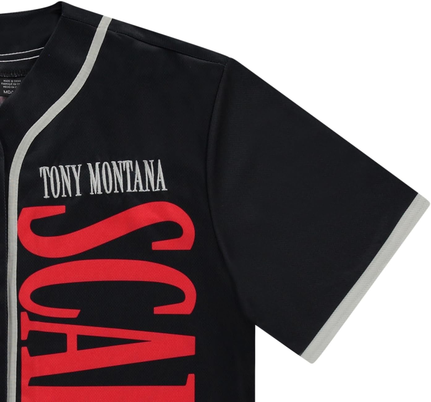 Scarface Tony Montana Men's Jersey - Mesh Button Down Baseball Jersey Movie Retro Fashion Top