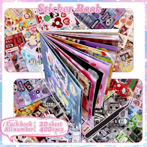 Image of 650Pcs Cute Scrapbook Stickers Travel Y2k Japanese Sticker Book for Adult Kawaii Korean Stickers for Journaling Heisei Retro Aesthetic Sticker Pet Manga Style Decor for DIY Craft Junk Journal Gifts