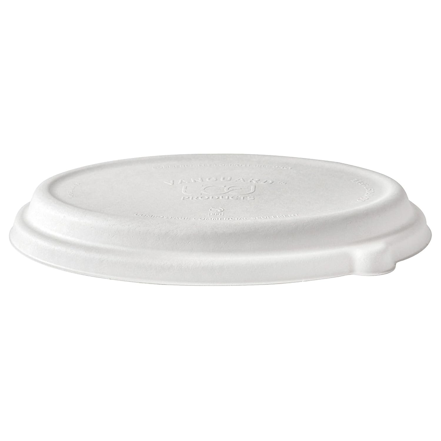 Eco-Products Compostable Oval Bowl Lids, Case of 300, Dome Hot Food Top, Fits WorldView 24-48oz Containers, Disposable Vanguard Renewable White Molded Fiber, ASTM Compliant