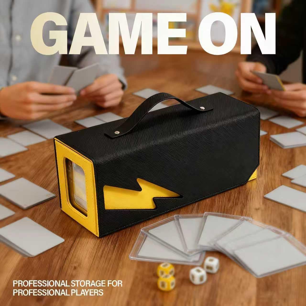 Card Deck Box with Commander Window Display, Portable Hard Plastic Card Case Holds 500+ Double Sleeved Cards, Magnetic TCG Storage Organizer Fits MTG Commander, YuGiOh and Game Cards