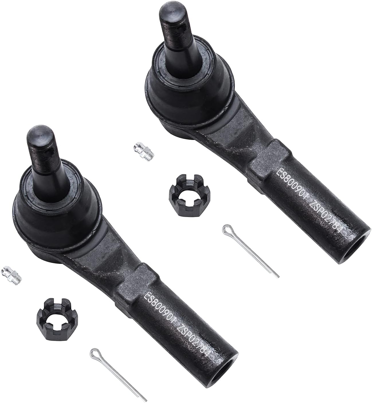 Detroit Axle - Front 2pc Tie Rods for 2011-2019 Chevrolet Silverado GMC Sierra 2500 3500 HD, 2 Outer Tie Rod Ends 2011 2012 2013 2014 2015 2016 2017 2018 2019 Replacement